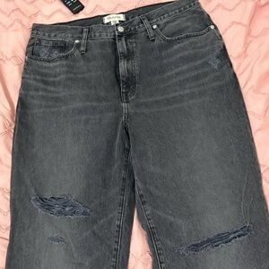 Black Straight Leg Distressed MadewelJeans